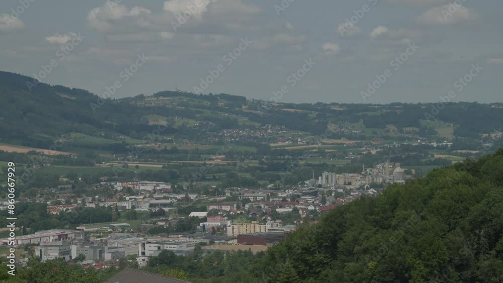 view to Kremstal valley with Kirchdorf and Micheldorf view to Kremstal valley with Kirchdorf and Micheldorf