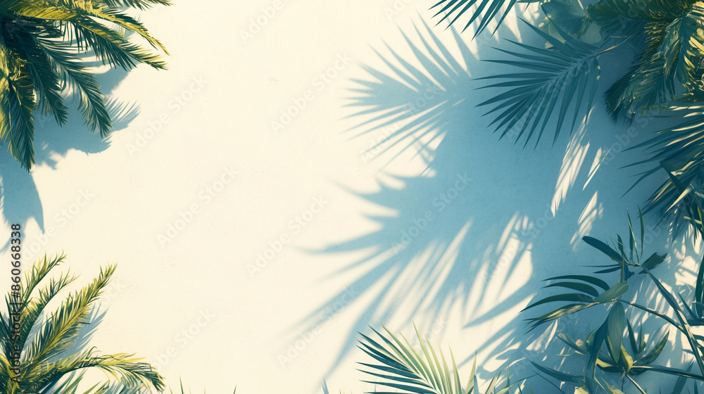Palm tree shadows on white wall Palm tree shadows on white wall