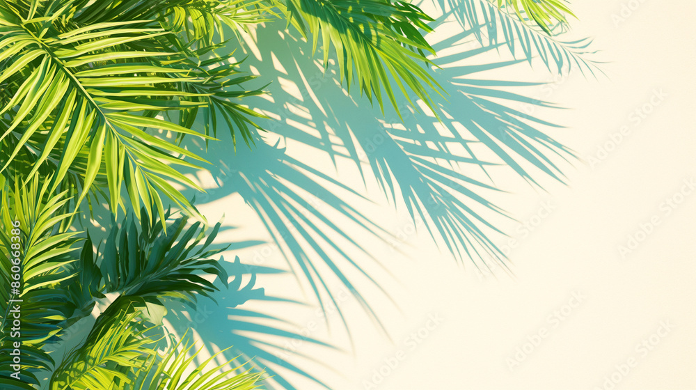 Palm tree shadow on white wall Palm tree shadow on white wall