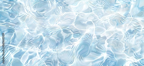 Calm Water Ripples in Light Blue and White. Gentle Waves Creating an Abstract, Soothing Pattern, Perfect for a Serene and Tranquil Visual Aesthetic. Ideal for Backgrounds and Nature-Themed Designs. © 伟鹏 谢