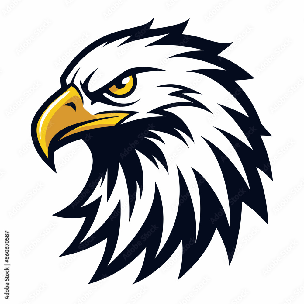 Obraz premium a-eagle-font-face-head-silhouette-vector-style-whi