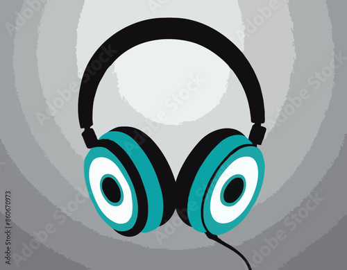 Headphones with music playing loud