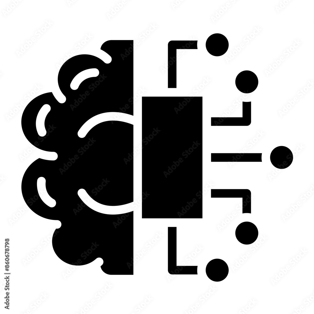 Vector Design AI Brain Icon Style Vector Design AI Brain Icon Style