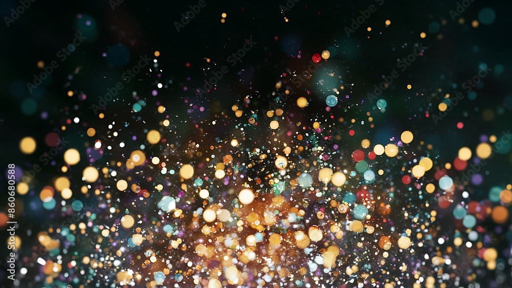 Enchanting particles, light dots, and bokeh effects with vibrant light patterns on dark background
Enchanting particles, light dots, and bokeh effects with vibrant light patterns on dark background