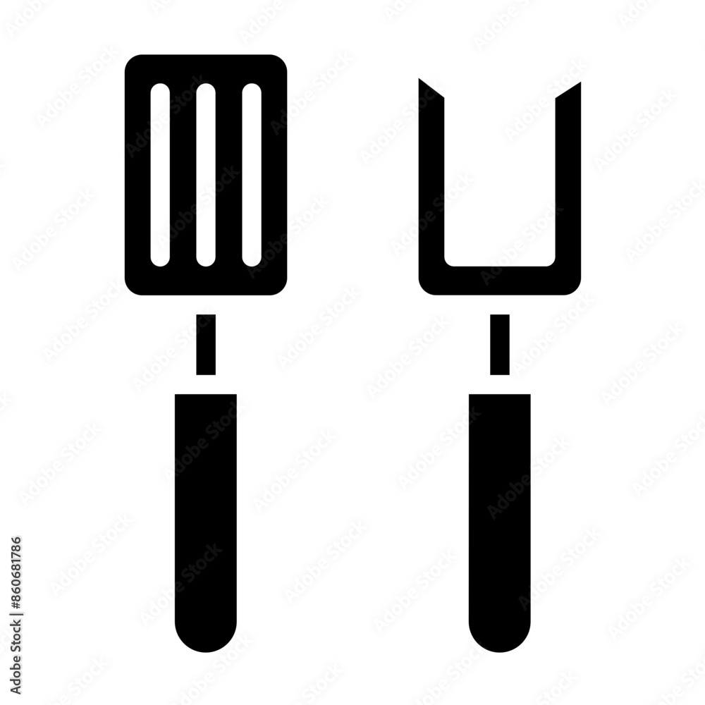 Vector Design Grilling Utensils Icon Style Vector Design Grilling Utensils Icon Style
