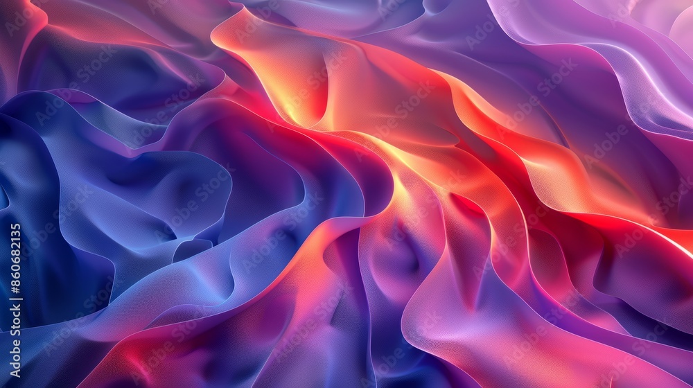 Obraz premium Abstract gradient background with wavy lines in red, orange, blue, and purple
