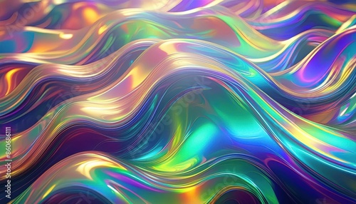 Holographic Reflective Fabric Texture with Motion Blur Effect Background