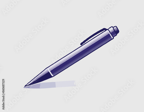 Ballpoint pen isolated vector silhouett