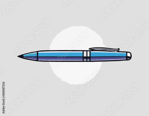 Ballpoint pen isolated vector silhouett