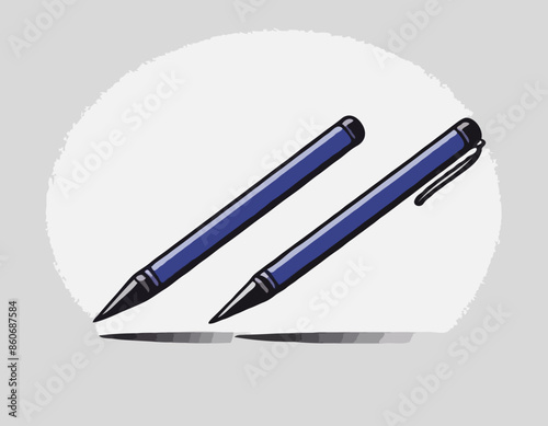 Ballpoint pen isolated vector silhouett