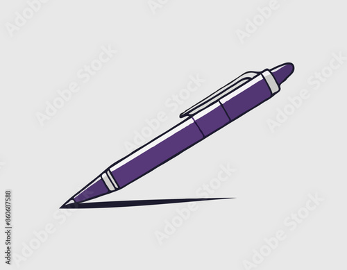Ballpoint pen isolated vector silhouett