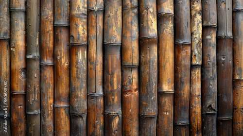 Weathered bamboo fencing texture