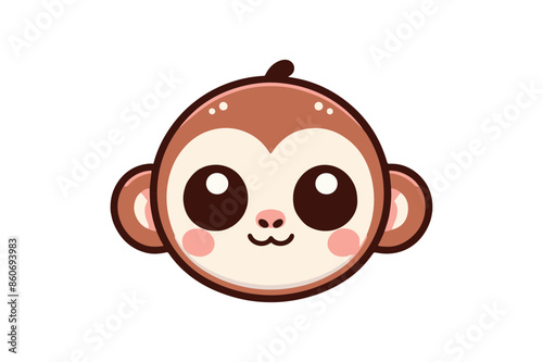 cute monkey face vector