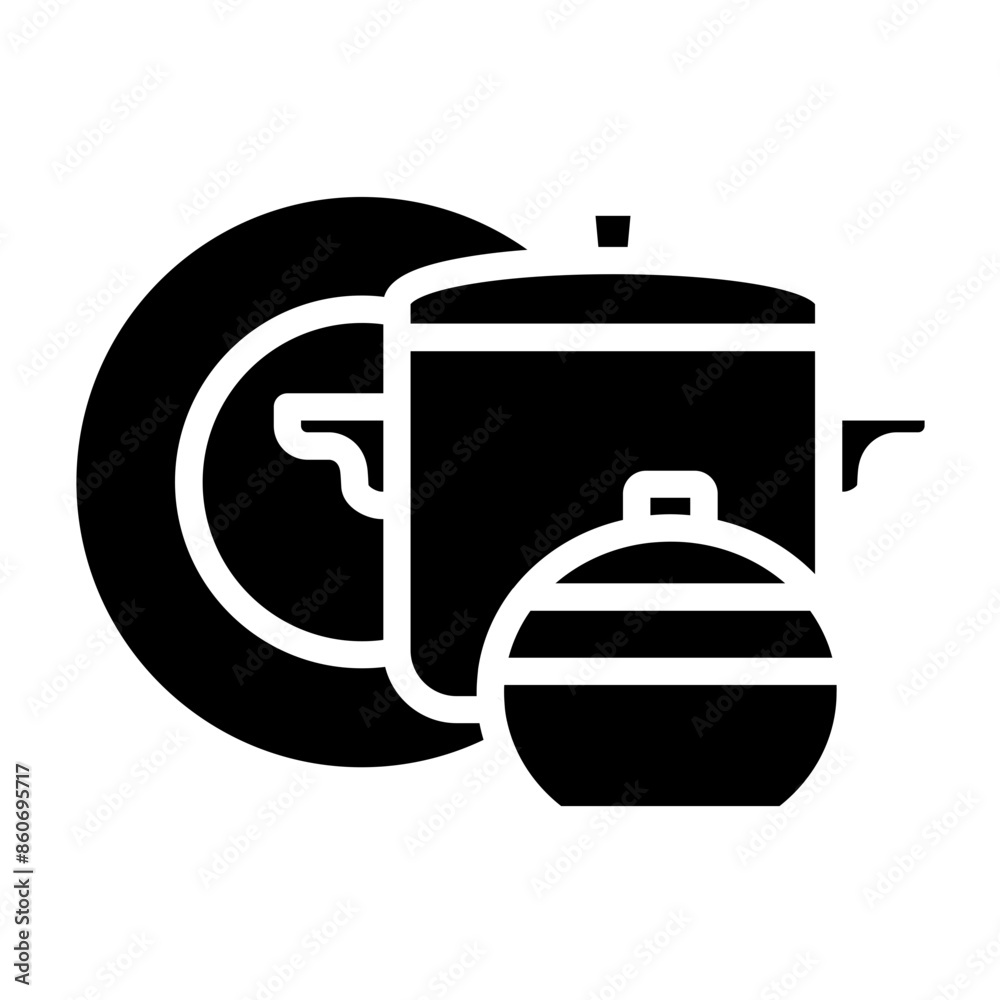 Obraz premium Vector Design Cookware Set Icon Style