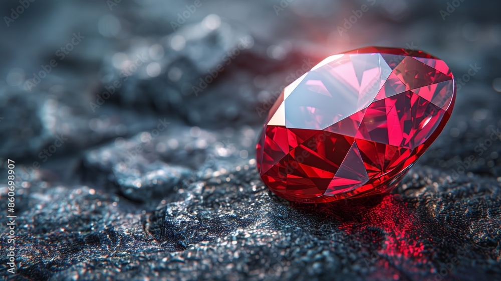 Close-up of a Stunning Ruby Gemstone with Fiery Red Tones Close-up of a Stunning Ruby Gemstone with Fiery Red Tones