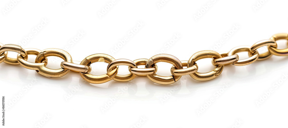 Fototapeta premium Gold chain isolated on white background
