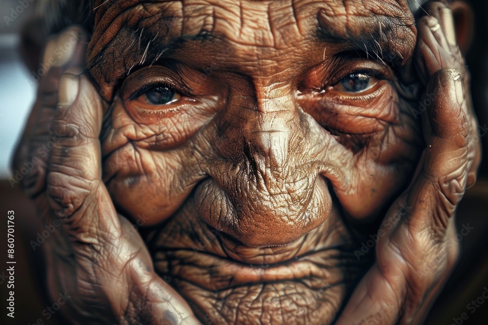 Elderly Woman with Deep Wrinkles. Generative ai Elderly Woman with Deep Wrinkles. Generative ai