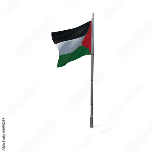 Free Download Palestine Waving Flag, 3d Flag illustration, Palestine National Flag with a white isolated background  - GFXLoad