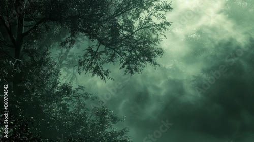Enigmatic mist envelops forest canopy © FryArt