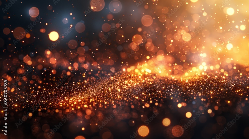 Abstract brown bokeh background with gold glitter Abstract brown bokeh background with gold glitter