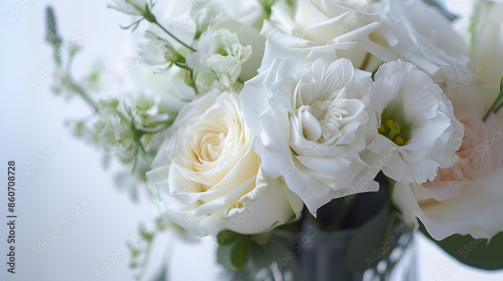 White wedding bouquet in vase : Generative AI White wedding bouquet in vase : Generative AI