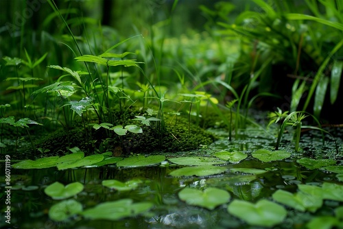 landscape reflected in water