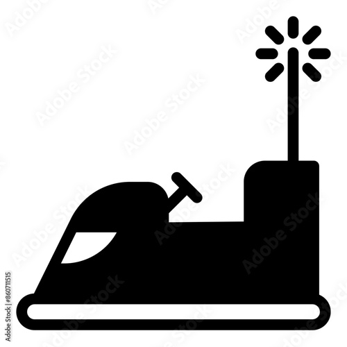 bumper car  glyph  icon vector illustration isolated on white background