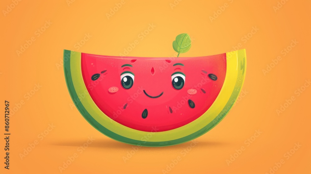 Smiling watermelon character illustration Smiling watermelon character illustration