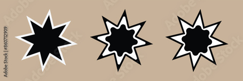 star design Bahai star icon. Bahai linear symbol.