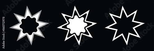 Bahai outline icon. Linear vector from religion concept. 