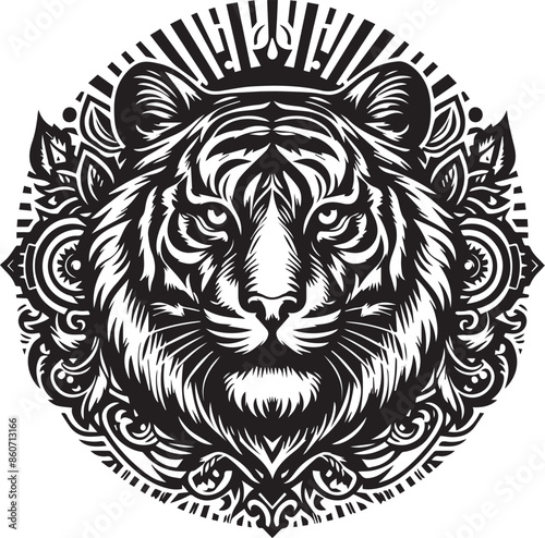 tiger head vector art design