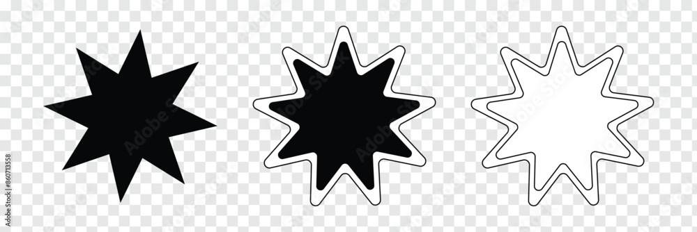 Obraz premium bahai glyph icon