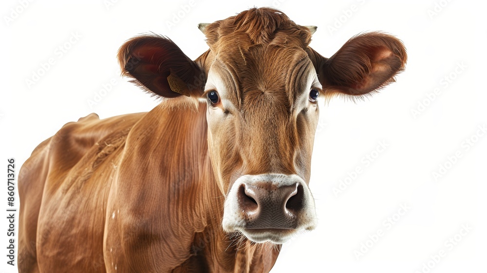 Farm cow isolated on white wallpaper background Farm cow isolated on white wallpaper background
