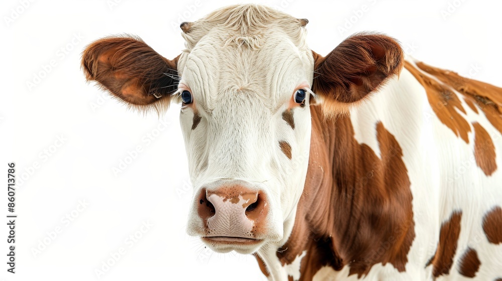Farm cow isolated on white wallpaper background Farm cow isolated on white wallpaper background