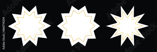 star design Bahai star icon. Bahai linear symbol.