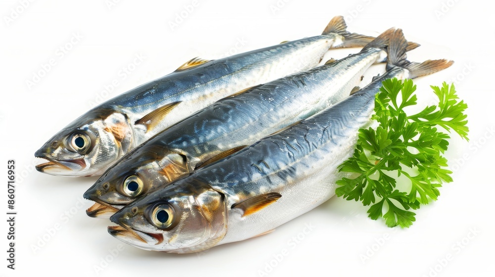 Herring salted raw fish isolated on white wallpaper background