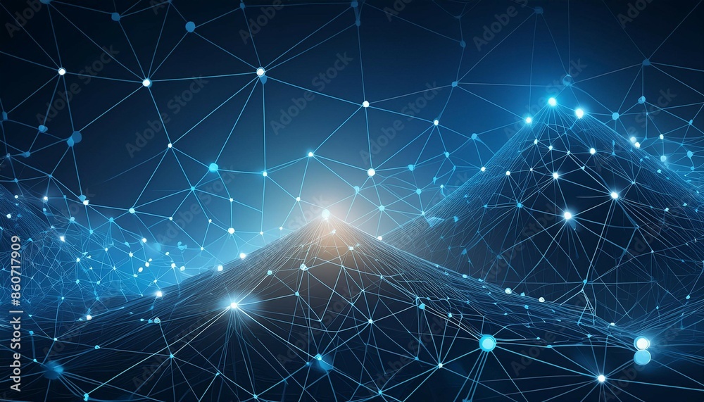 Dot line, polygon network connection, Internet innovation technology concept