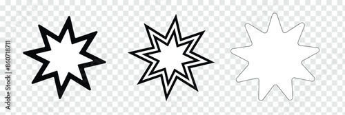 Bahai outline icon. Linear vector from religion concept. 