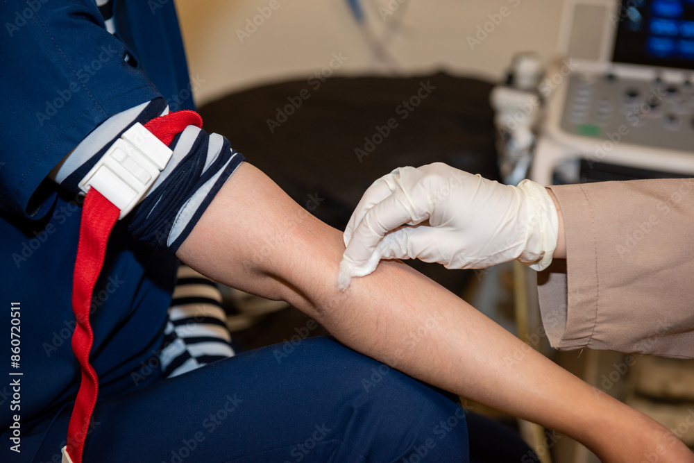 Fototapeta premium Detailed view of syringes used in the hospital environment