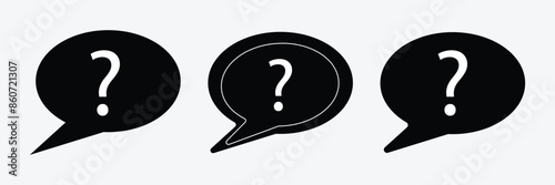 Comment question line icon set. FAQ line icon. question and answer pictogram. inquire bubble. ask or request sign. frequently asked questions icon for Ui designs.