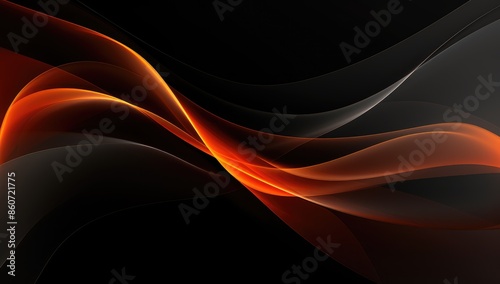 abstract background with orange and black wavy lines on dark backdrop