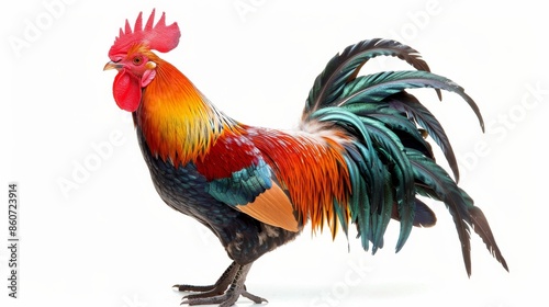 Wallpaper Mural Rooster chicken farm animal isolated on white wallpaper background Torontodigital.ca