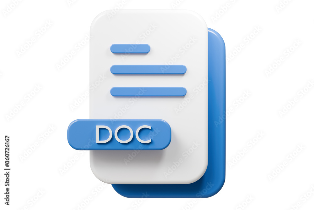 3d file doc icon. minimal word document icon. document form. business work company icon concept. 3d render.