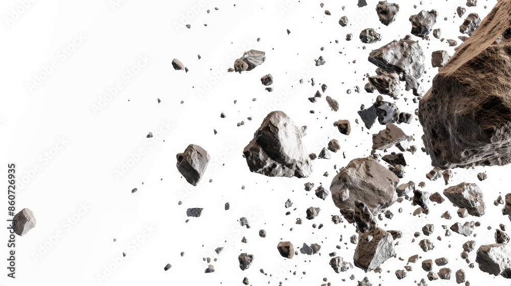 Falling stones meteoroids meteoroids isolated on white wallpaper background Falling stones meteoroids meteoroids isolated on white wallpaper background