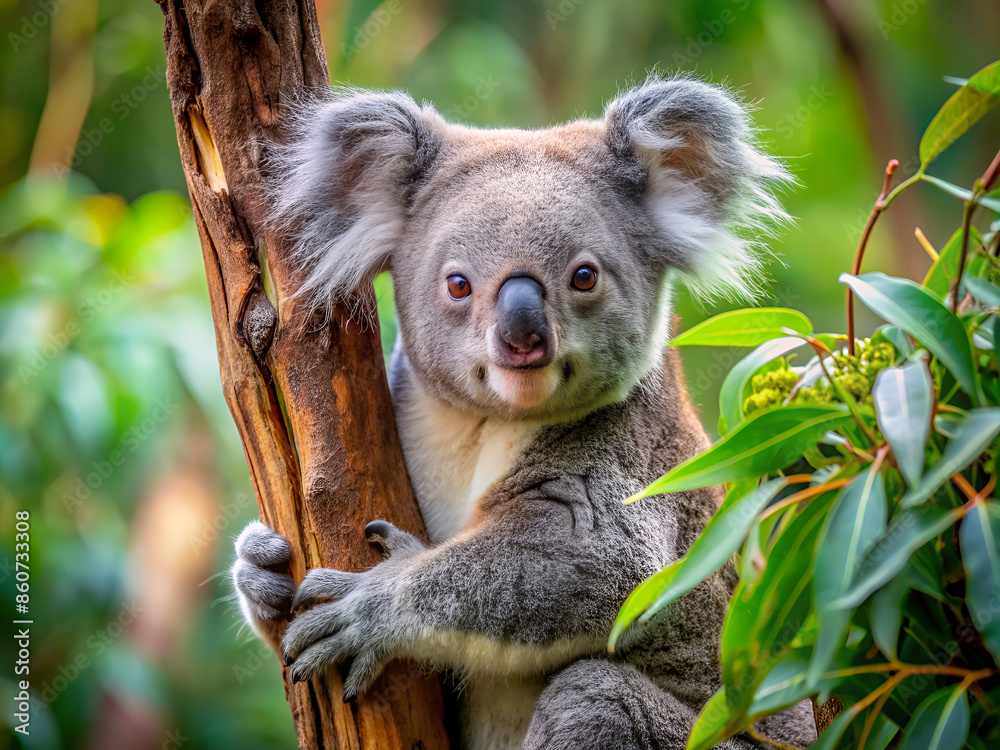Obraz premium cute koala sitting on tree