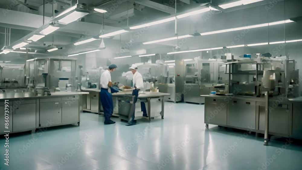 Two Workers in a Cleanroom Facility Generative AI Two Workers in a Cleanroom Facility Generative AI
