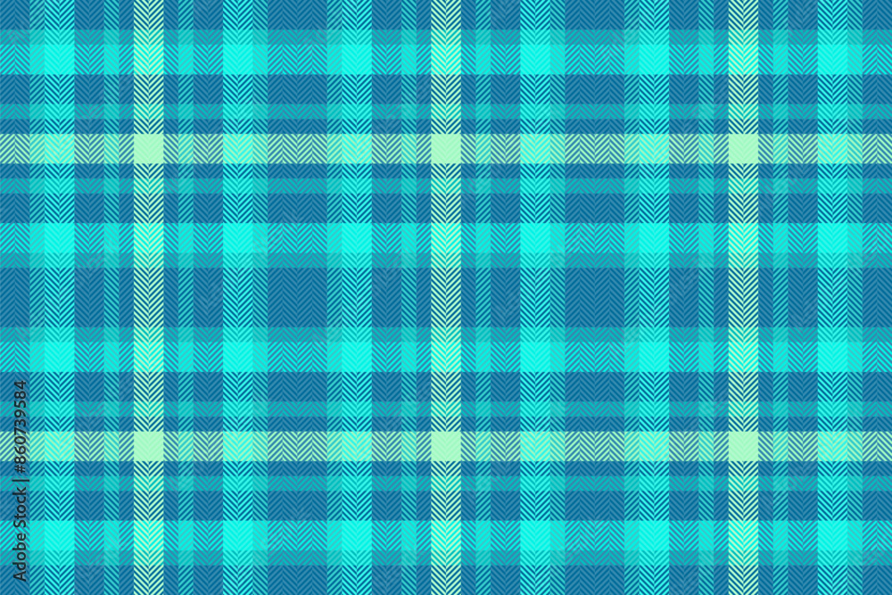 Rest texture seamless pattern, custom textile check background. Nobility fabric tartan vector plaid in cyan and teal colors. Rest texture seamless pattern, custom textile check background. Nobility fabric tartan vector plaid in cyan and teal colors.