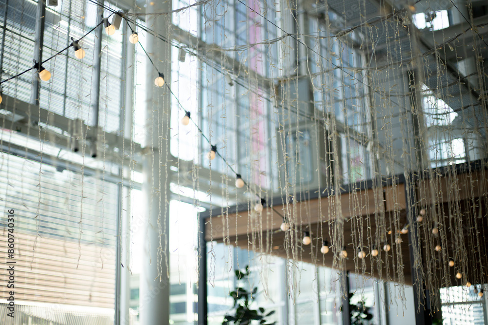 golden christmas balls tube lamp hanging from the ceiling golden christmas balls tube lamp hanging from the ceiling