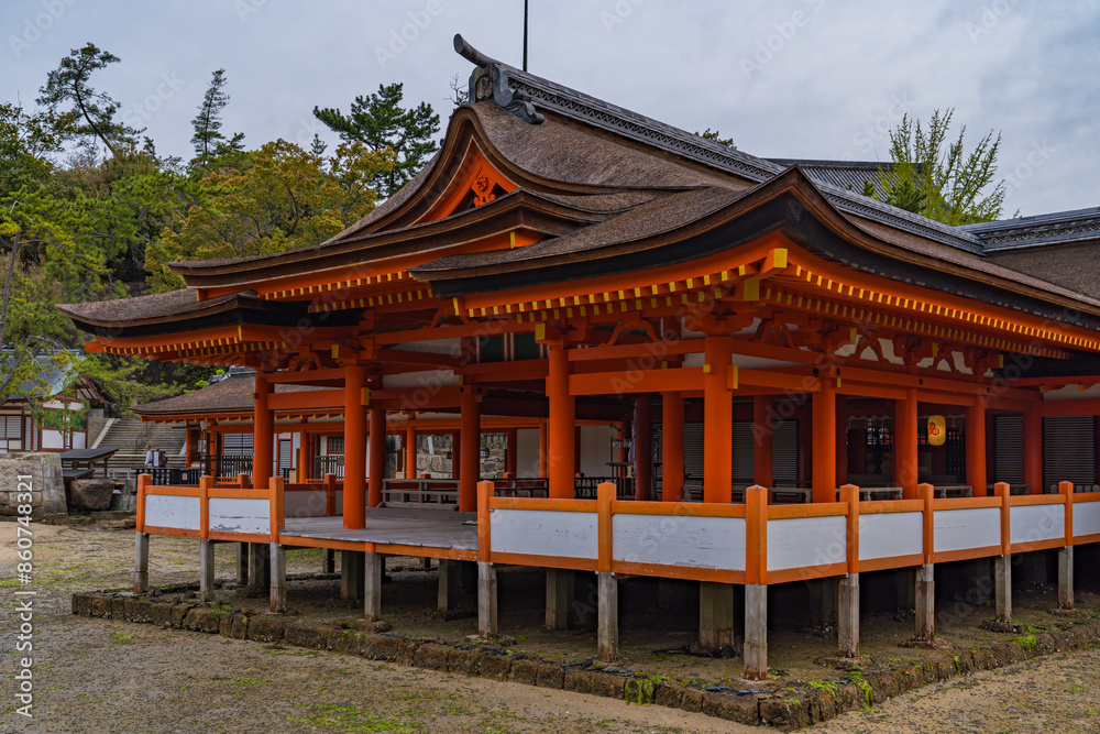 日本の広島にある、厳島神社の風景 日本の広島にある、厳島神社の風景