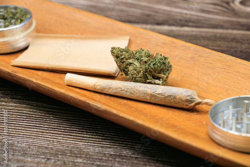 Foto Paraphernalia of a cannabis smoker